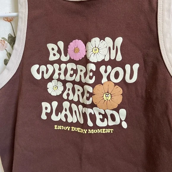 Tilly’s RSQ Brown Tank Top with Floral Print - Picture 2 of 3